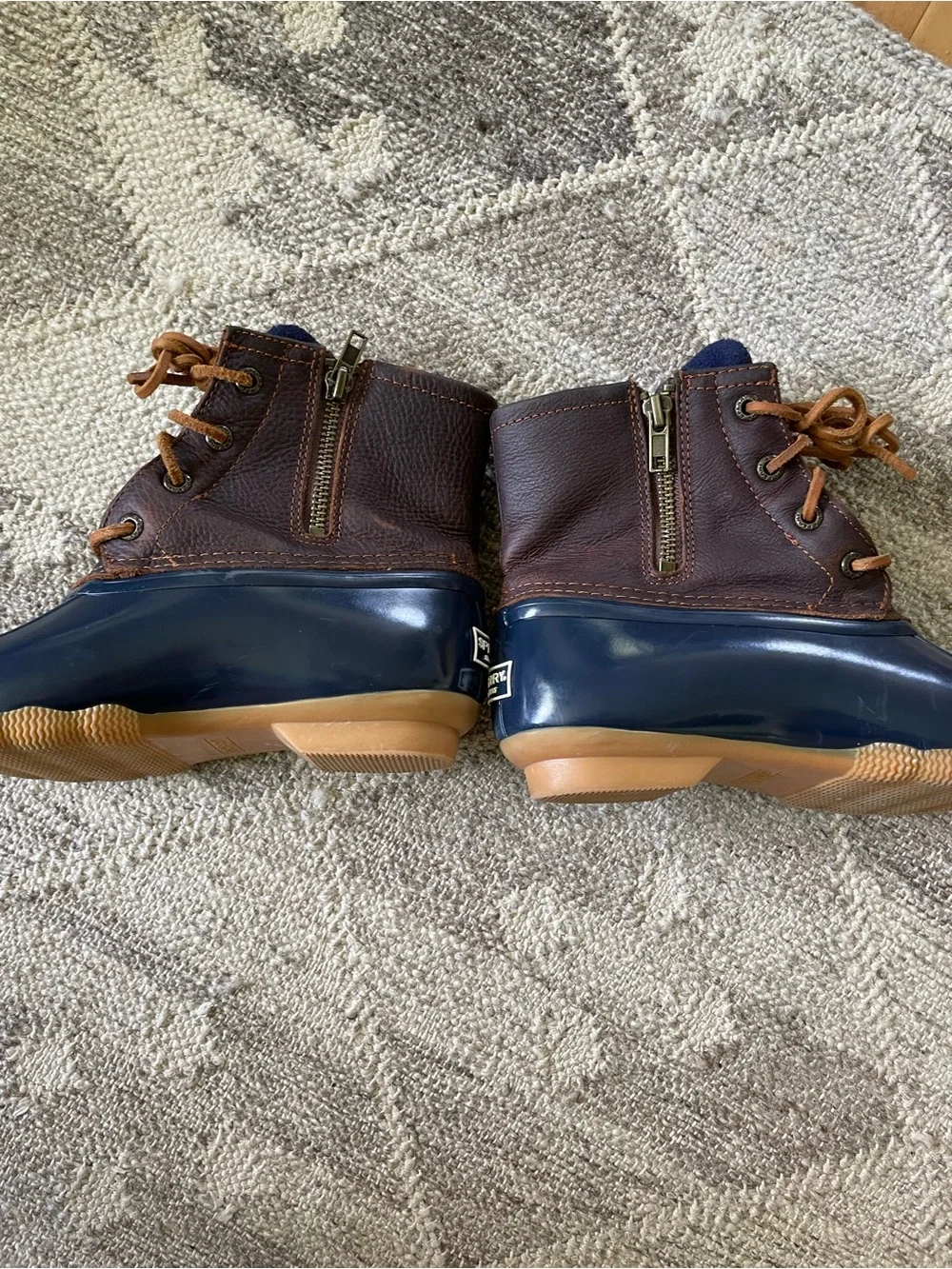 Sperry Women’s Navy and Brown Waterproof Duck Boots